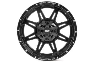 GMC K1500 Suburban Wheel - Rough Country - Series 93 - Matte Black w/Milled Accents - '92-'99 GMC K1500 Suburban Wheel - Rough Country - Series 93 - Matte Black w/Milled Accents - '92-'99